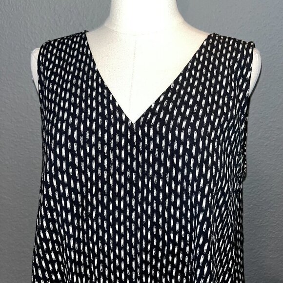 MADEWELL Black & White Tribal Print Ikat Brush Overlay Romper Open Back - EUC XS - Picture 2 of 13